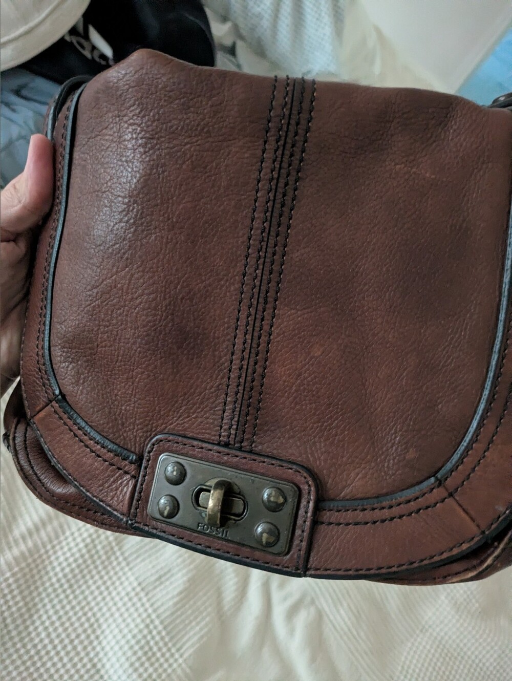 Fossil Vintage Revival Flap With Lock Shoulder / Crossbody Bag